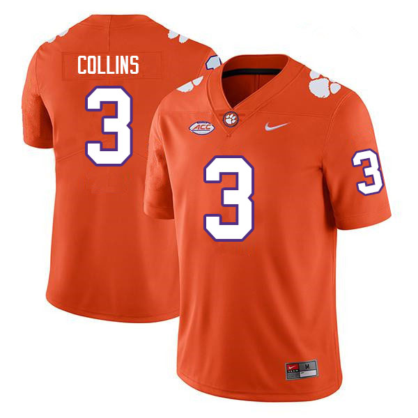 Men #3 Dacari Collins Clemson Tigers College Football Jerseys Sale-Orange